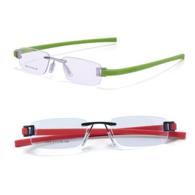 RSINC Combo Rimless Frame | eyeglasses For Unisex Black Red-Silver Green Tag A1