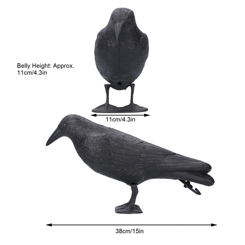 Simulation Plastic Crow Statue Hunting Bait Decoys Tool for Garden Decoration - Picture 10 of 12