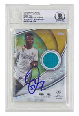 Vinicius Jr Signed 2023-24 Topps UCC Superstars Relics Gold /50 