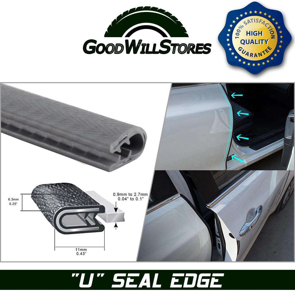 192'' Pinch Weld Edge Trim Rubber Seal, Car Door Window Sharp Edges Embellish - Imagem 2 de 4
