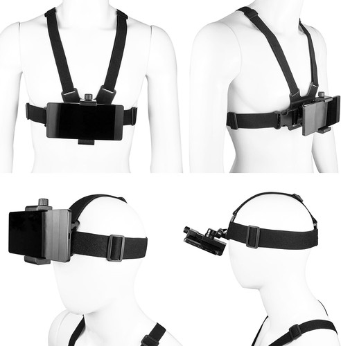 Chest Strap Harness Mount Head Strap Holder Kit for Smartphones Gopro POV/VLOG - Picture 3 of 14
