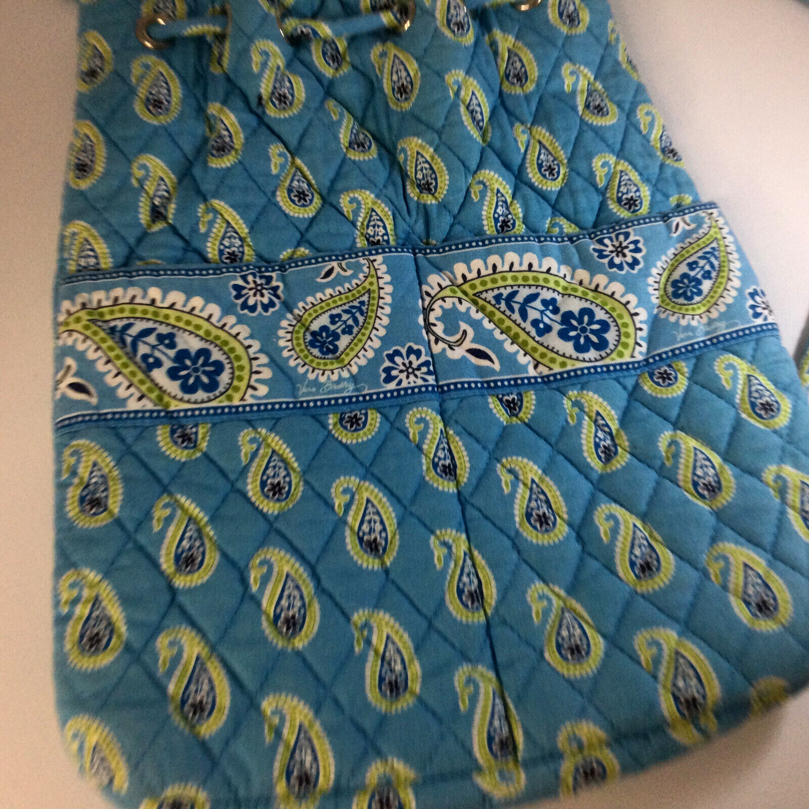 Vera Bradley Small Blue Paisley Backpack Pockets