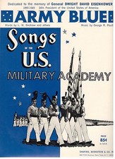 "ARMY BLUE" SONGS OF THE U.S. MILITARY ACADEMY-PIANO/VOCAL SHEET MUSIC-1969-NEW 