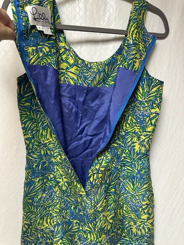 Abito vintage Lilly Pulitzer in seta con tasche gatto della giungla taglia 4 senza maniche - Foto 8 di 8