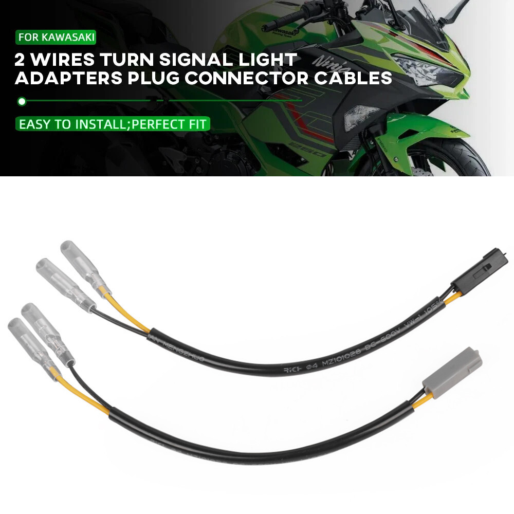 Turn Signal Light Plug Adapter Connector Wires For KAWASAKI