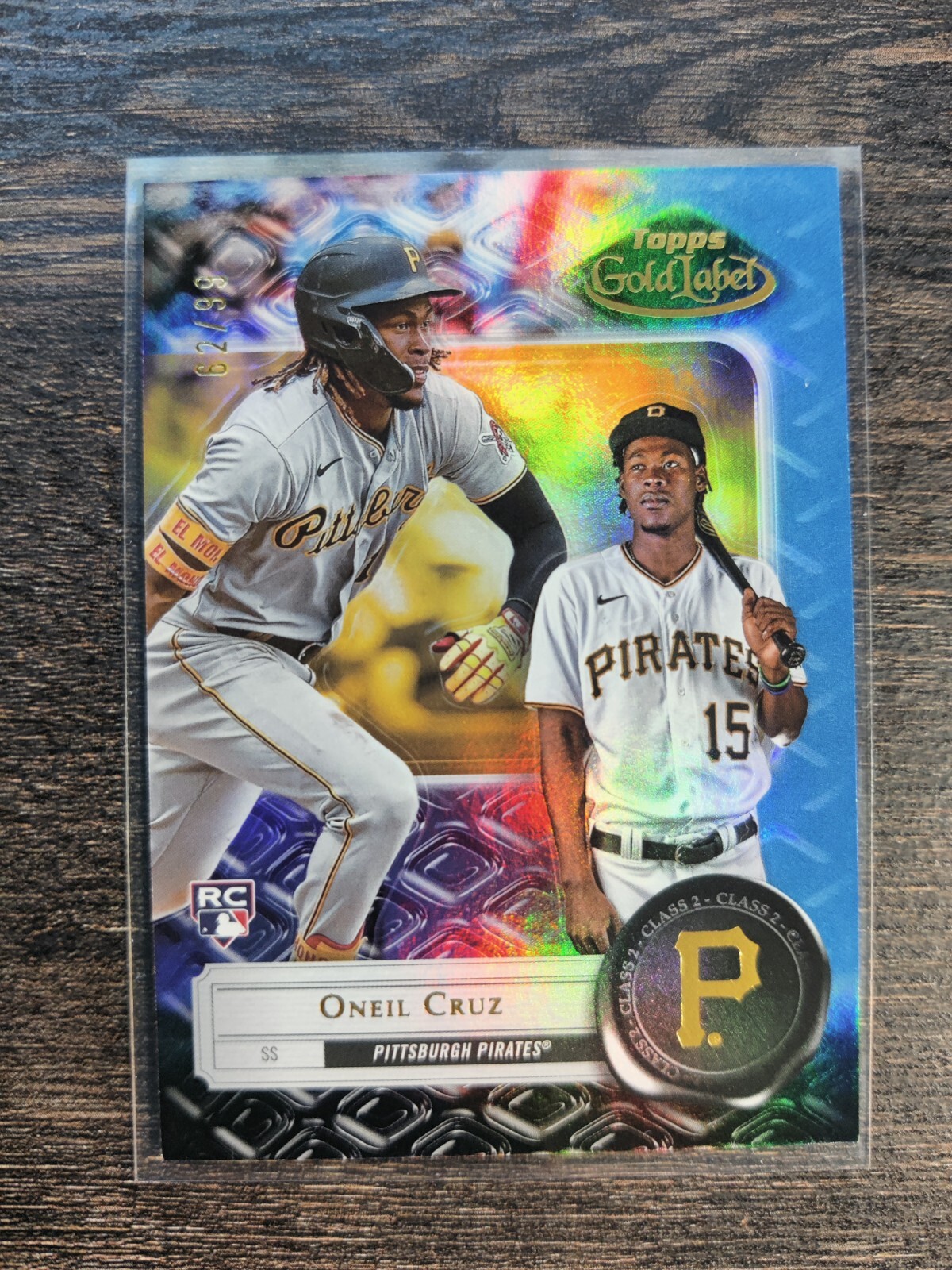 2022 Topps Gold Label 95 ONEIL CRUZ RC Class 2 Blue 62/99 Pirates