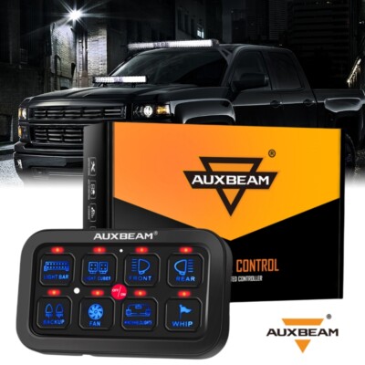 AUXBEAM BA80 ON-OFF 8 GANG LED SWITCH PANEL KIT AUTOMATIC DIMMABLE