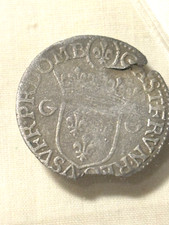 1643 France Dombes Gaston de Orleans Quinzain Trevoux Mint 15 Deniers VF