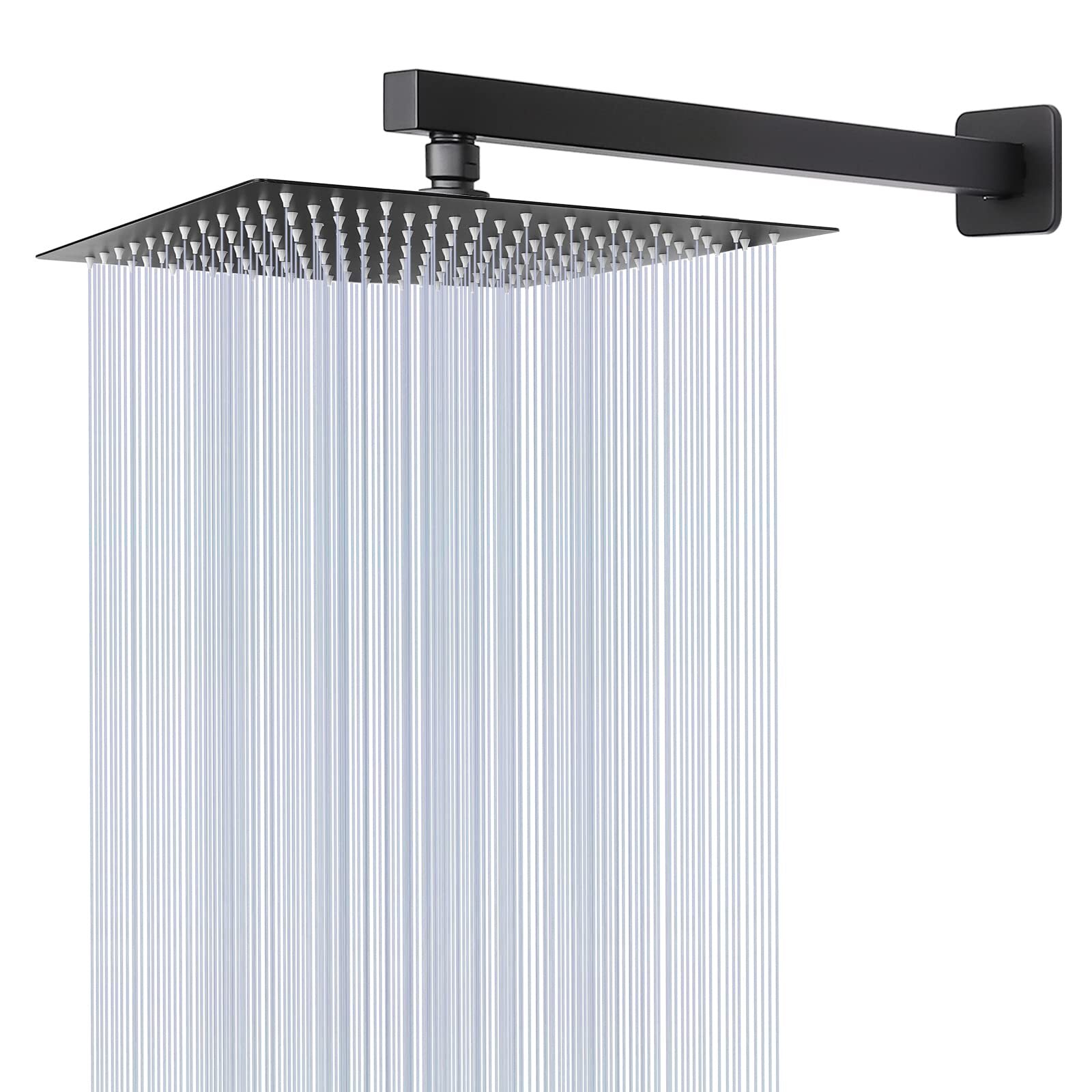 Shower Head with Extension Arm, High Pressure Square Shower Head with ShowerA...