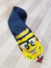 Vintage Nickelodeon SpongeBob Necktie Mens Blue Shirt Tie 2003 Cartoon Got Kelp 