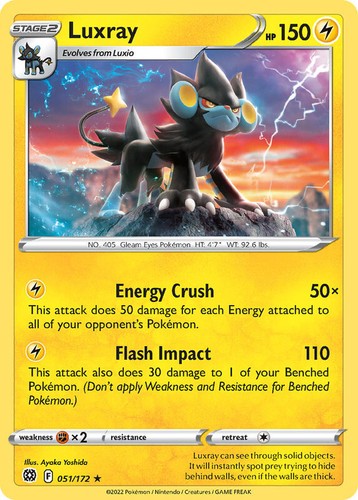 Luxray 051/172 Rare Brilliant Stars Pokemon TCG