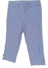 Talbot's women's pants size 8 Perfect Skimmer blue gingham stretch button cuff