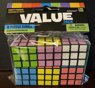 Pack of 6 Puzzle Cubes Party Favors Mini Rubik s Cube NIP Buy More/Save More