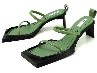 MIISTA PHYLLIS Schuhe Pantolette Hoch Sandalen Slipper Sandaletten Gr 39 Grün