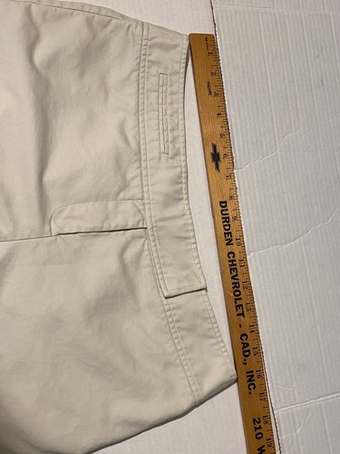 Madison Studio Size 12 Women’s Stretch Beige Cropped Pants Cuffed Hem Flaw - Picture 2 of 11
