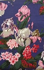 ALEXANDER HENRY PURPLE PINK CROCUS FLORAL PRINT COTTON 1 YD 42" FREE SHIPPING