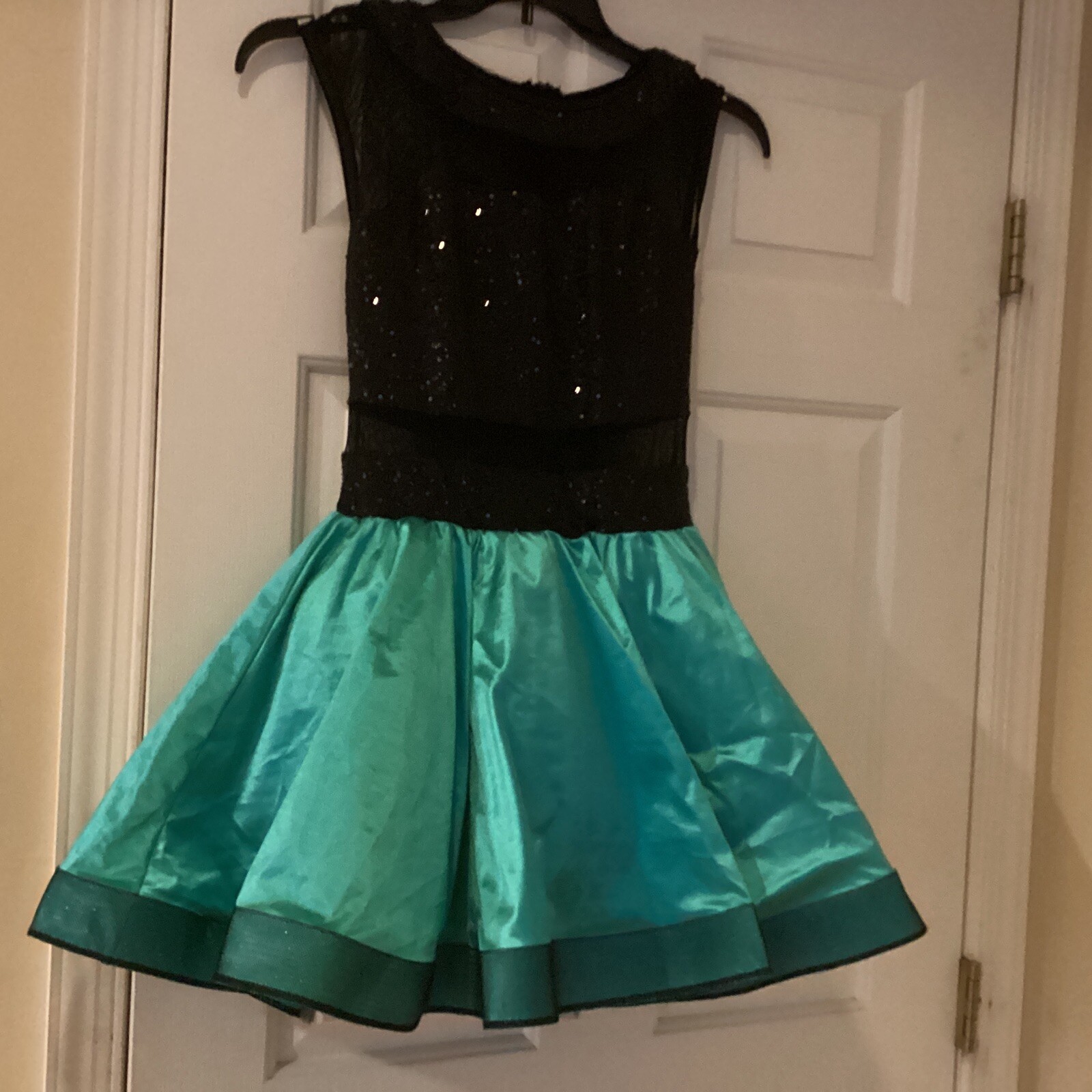 Weissman Dance Costume Girls Sz MA Black&Green - image 1