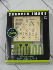 Sharper Image Tabletop Wooden Mini Bowling Game Fun For Home or Office New. 8+