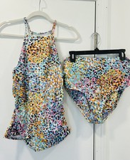 Anne Cole Multicolor Cheetah High-Neck Tankin...