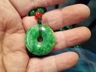 Natural 8mm Green Jadeite Round Gemstone Beaded Pendant Necklace 36 Inches  — photo 8