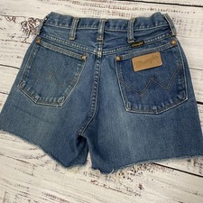 Vintage 70s/80s Wrangler Denim Western Cut Off Shorts Talon Zipper Size 25x4