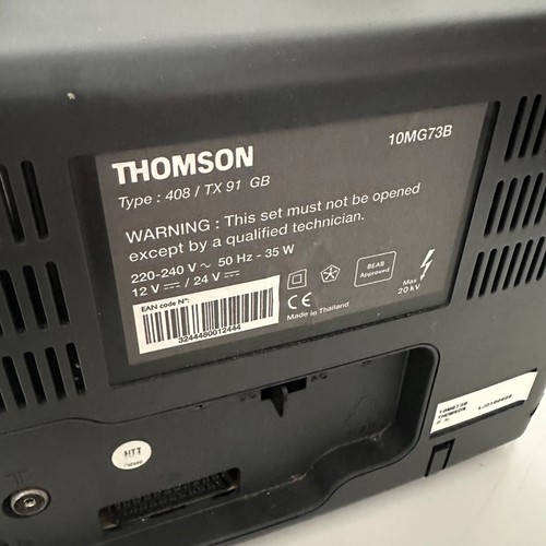 Vintage Thomson 10MG73B 10" Colour TV & Remote Retro Black Grey Gaming Prop - Picture 6 of 13