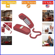 iSoHo Crimson Red Retro Landline Corded Phone with Big Buttons