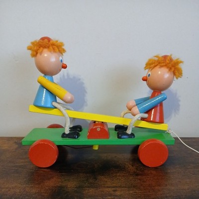 Vintage seltenes Miva Teeter Totter Zugspielzeug