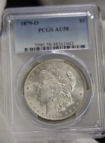 1879 O US Morgan Silver Dollar $1 PCGS AU 58