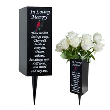Cemetery Vases with Spikes,Metal Memorial Vase for Gravesite Flowers Cemetery...