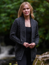 NWT Aran Shawl Collar Neck Cardigan, Choose Color  Size  