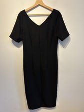 Next Work Office Smart Formal Black Midi Dress, Sz 8 Funeral Evening