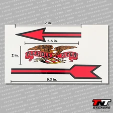 Set of Vinyl Stickers for Flexible Flyer Sled Restoration Eagle Size 5.6 x 2 in.
