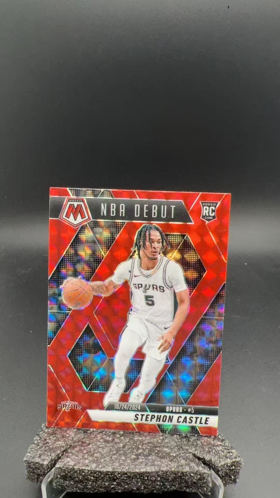 2024-25 Panini Mosaic Stephon Castle RC NBA Debut Red Prizm #11459 S