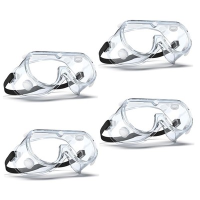 Qbily 4 Pcs Anti-fog Safety Goggles,Adjustable Science Lab Goggles,Lightweight a