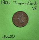 1906 Indian Head Cent / Penny 1c Vf Very Fine