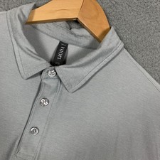 Vuori Strato Tech Polo Men's Large Platinum Heather Stretch Golf Athletic Shirt