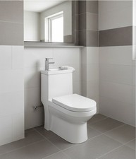 2 in 1 Toilet Sink Combo Close Coupled Space Saving WC Compact Basin Tap Options