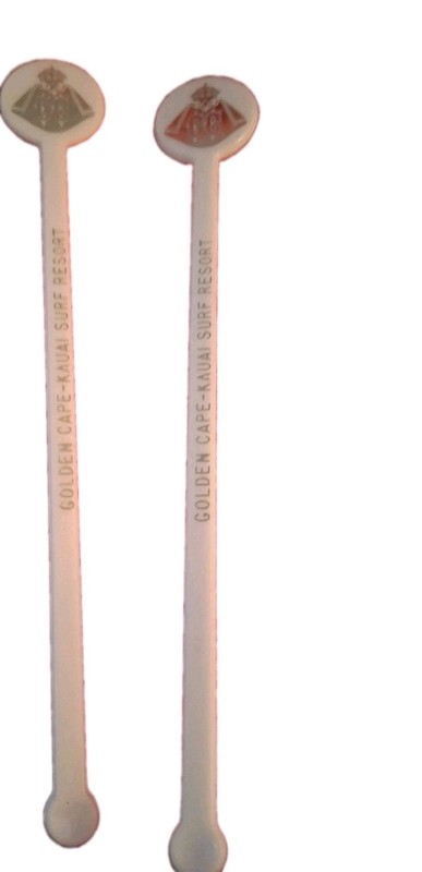 Golden Cafe, Kauai Surf Resort, 2 Swizzle Stick Stirrers