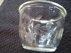 Early Vintage 1920's Pyrex Custard Cup Floral Etched #414 Ramekin Dessert