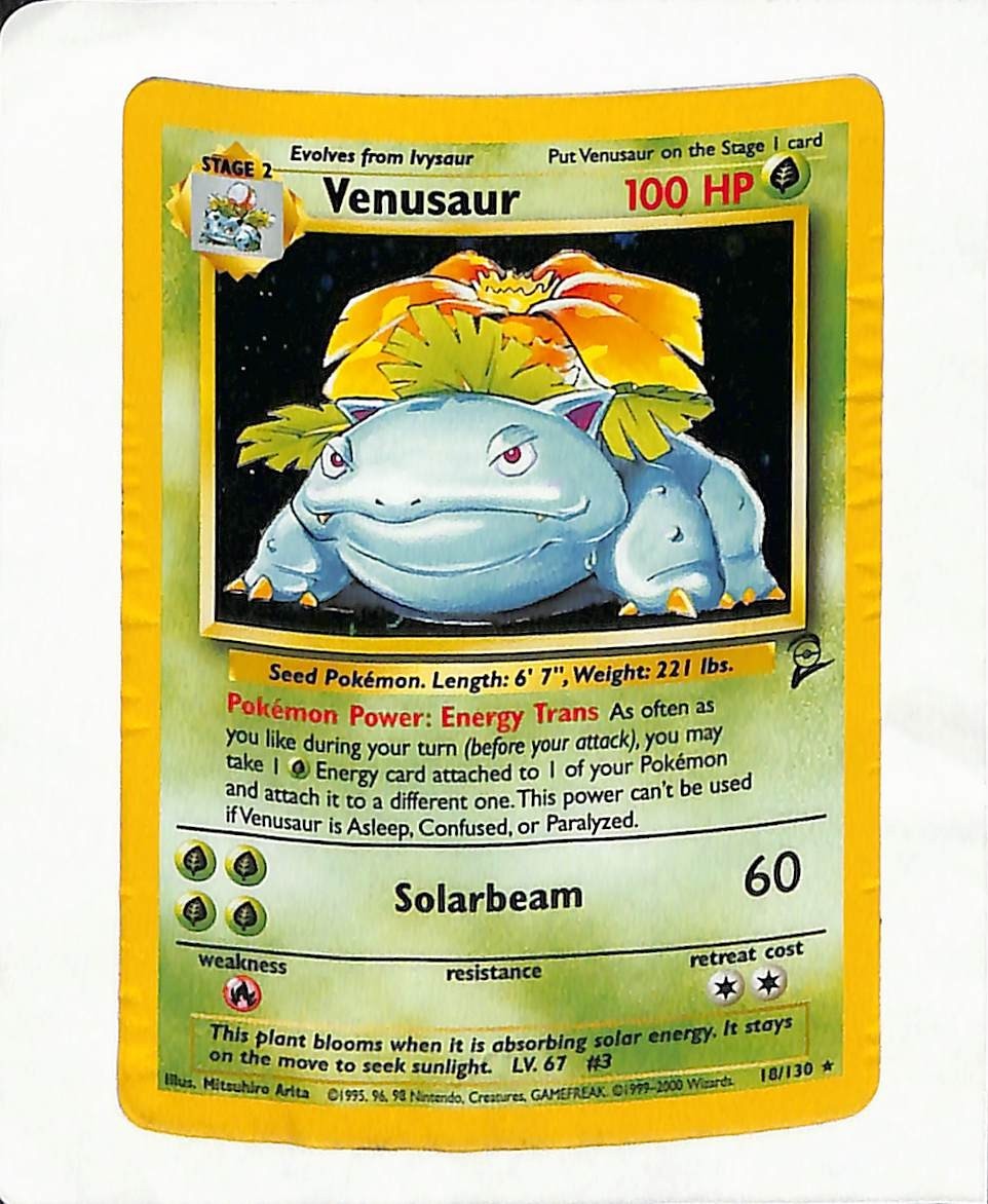 Pokemon card TCG Venusaur 18/130 Holo Rare Base Set 2 2000 English
