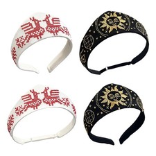 Decorative hair accessory with wide embroidered front for outfits