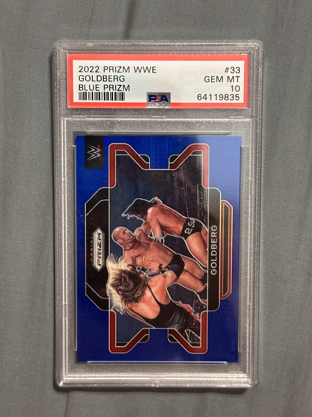 Goldberg WWE 2022 PSA 10 Panini Prizm Blue 43/199