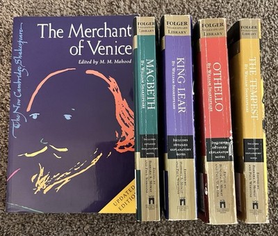 Shakespeare Lot of 5 (Tempest, Othello, Merchant of Venice, King Lear, Macbeth
