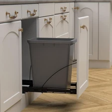 Pull Out Trash Can Under Cabinet Kit with Door Mounting Heavy Duty Slider