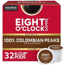 Eight O'Clock Coffee Colombian Peaks SingleServe Keurig KCup Pods, Medium Roa...