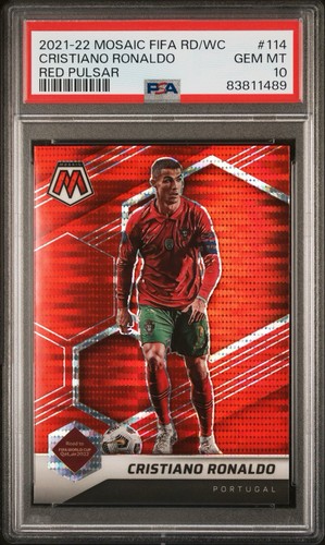 2021 Mosaic World Cup Cristiano Ronaldo Red Pulsar PSA 10 Color Match