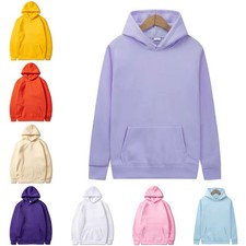 Men's Women's Solid Color Pocket Hoodies Sports Fitness Sweatshirts Gym Fun Gift