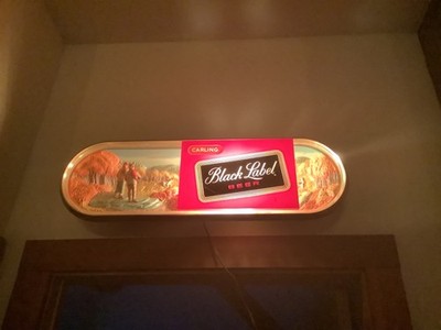 RARE Vintage 60's Carling Black Label 3D Lighted Hunting Scene Beer Sign