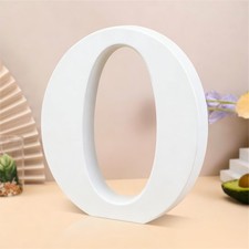 6in White Wooden Letter O Unfinished Standing Wood Sign for Crafts Home Decor
